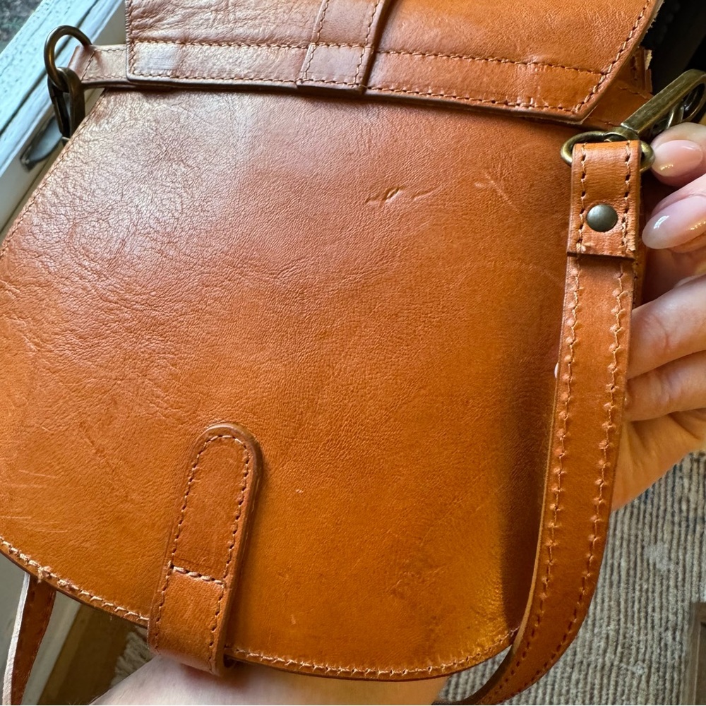 Sundance Anthropologie Leather cloth Plaid Crossbody belt bag Vintage look Boho - Picture 10 of 11